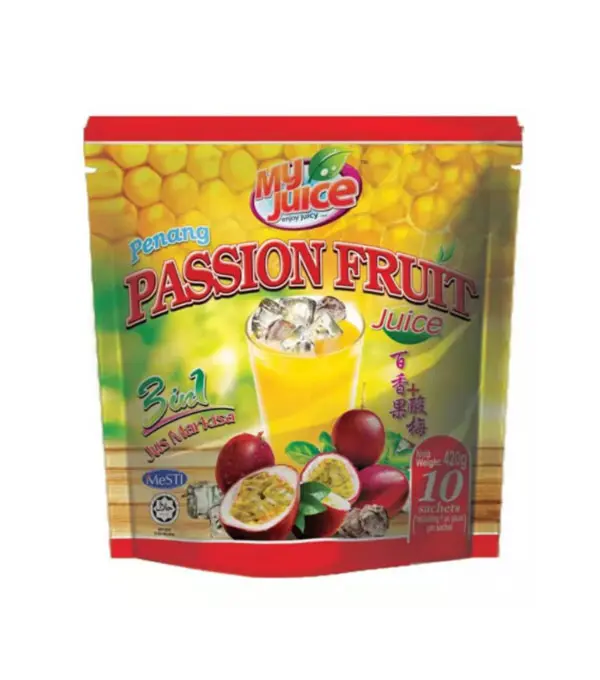 MY JUICE Passion Fruit Juice 3in 1 powder MYJUICE 酸梅百香果饮料 24x20x12g