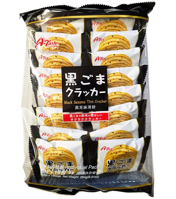 A-TASTE Black Sesame Thin Cracker 黑芝麻薄饼 18x264g