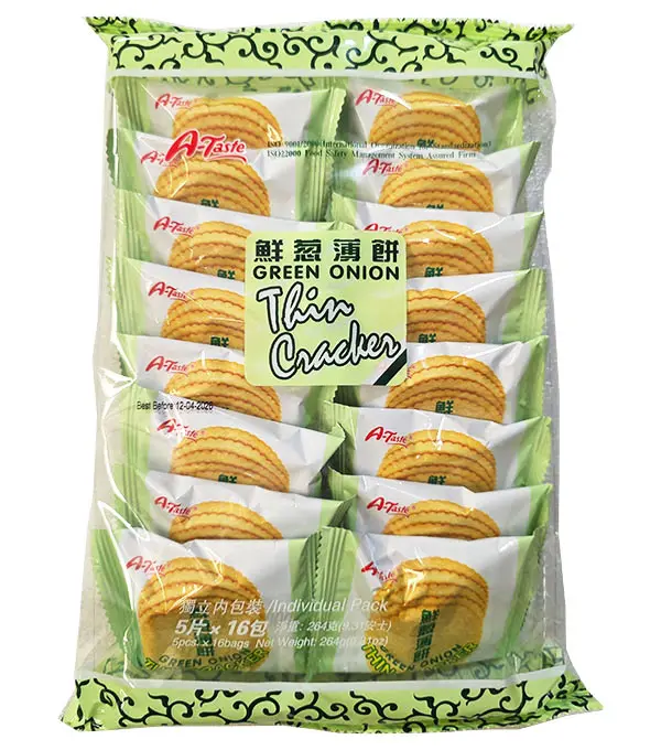 A-TASTE Green Onion Thin Cracker A-TASTE 鲜葱薄饼 18x264g