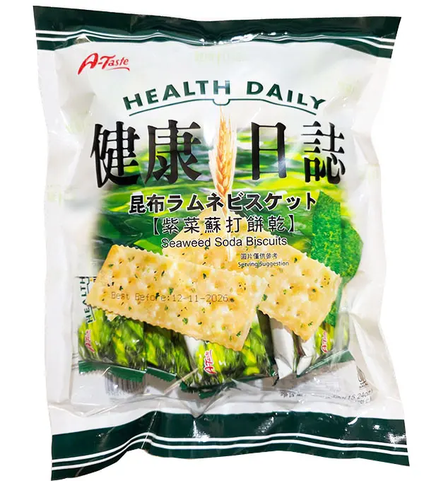 A-TASTE Seaweed Soda Biscuits 健康日记 紫菜苏打饼干 12x432g