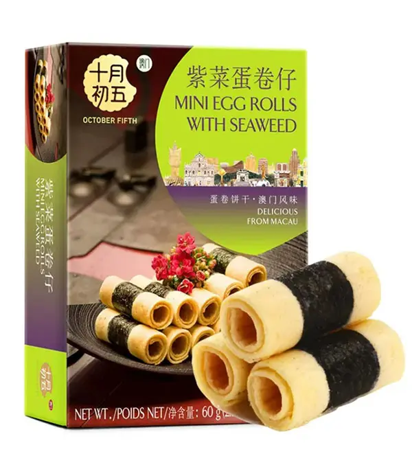 October Fifth Mini Egg Roll Seaweed 十月初五紫菜蛋卷仔 24x120g