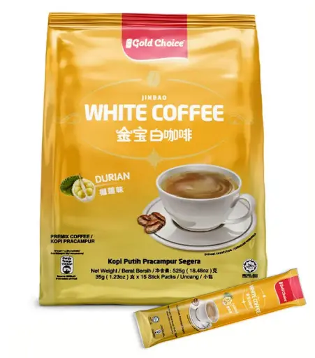 [20202] Gold Choice Inst White Coffee - Durian 金宝即溶榴莲味白咖啡 24x15x35g