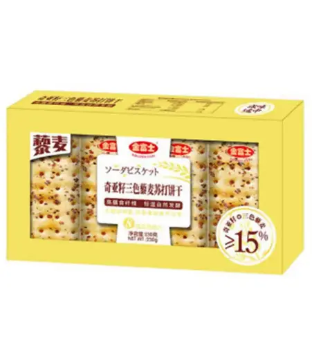 [30277] GoldenFuji Chia quinoa soda crackers 金富士 奇亚籽三色藜麦苏打饼 24x230g